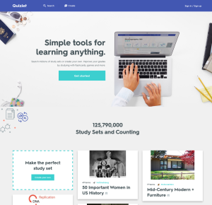 Quizlet's new look and feel.