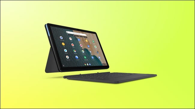 lenovo duet on yellow background