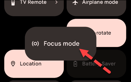 Move the Focus Mode tile.