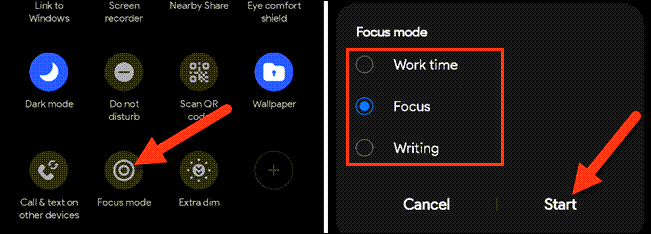 Tap "Focus Mode" and choose a mode.