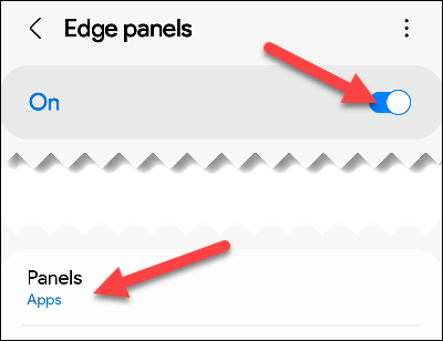 Toggle it on and tap "Panels."