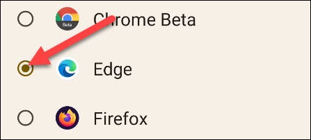 Choose the browser you want to use.