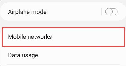 Select "Mobile Networks."