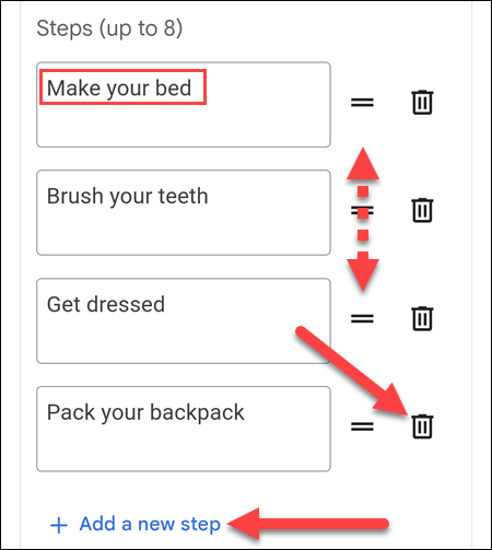 Customize the checklist items.