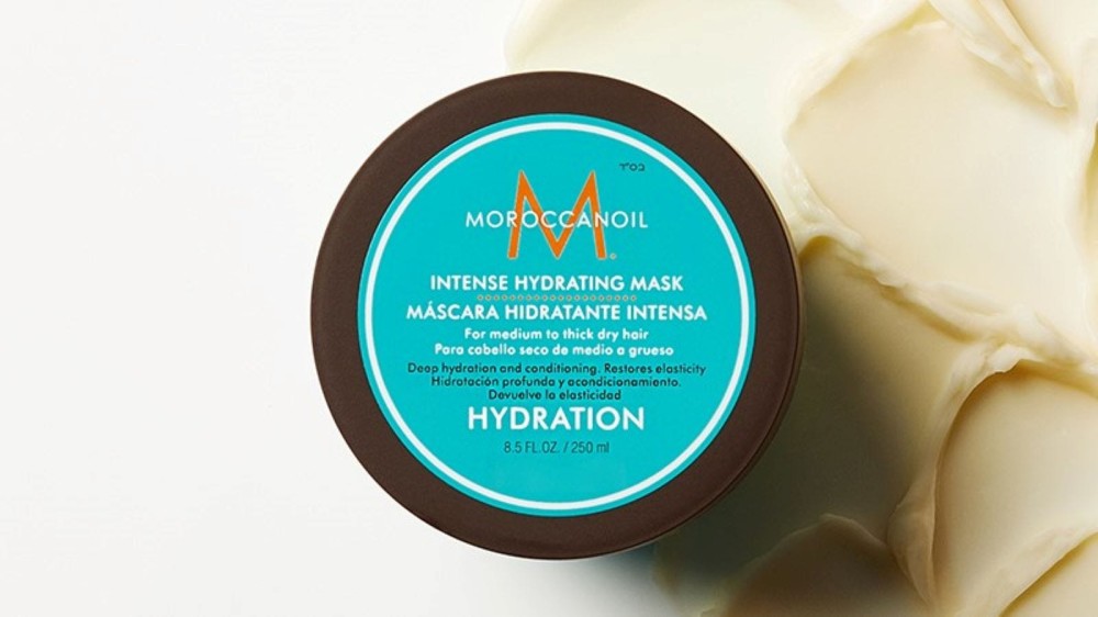 A jar of MoroccanOil Intense Hydrating Hair mask.