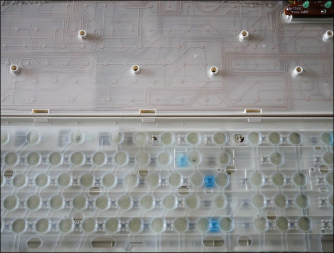 Interior of a membrane keyboard.