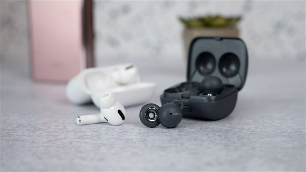 Sony LinkBuds earbud vs AirPods Pro bud.