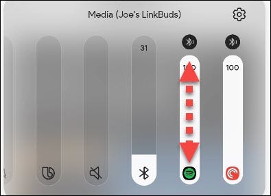 Slide the volume for the app.