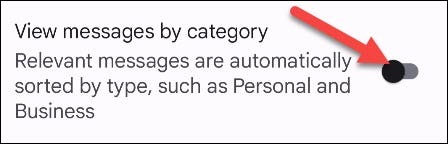 Turn off "View Messages by Category."