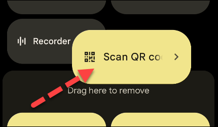 Drag the "Scan QR Code" tile.
