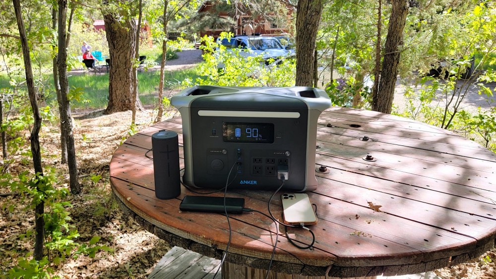 Anker 757 PowerHouse charging in the wilderness