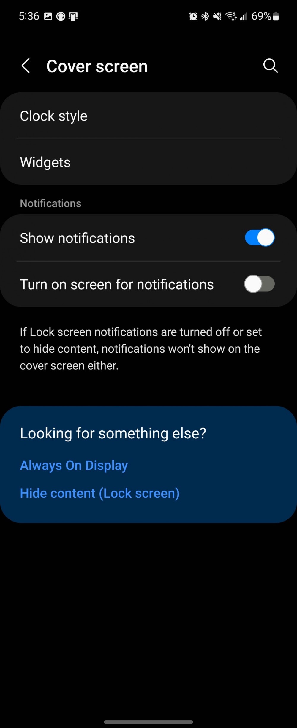 An extended notification page