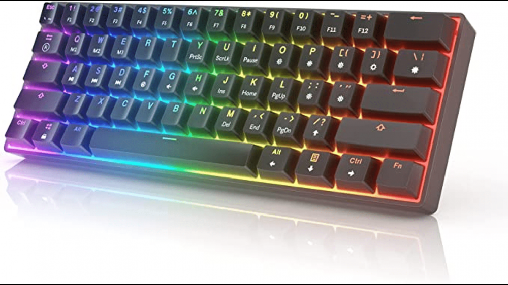 The HK Gaming GK61 is a great option for a compact keyboard with great backlighting features that also doesn't break the bank. 