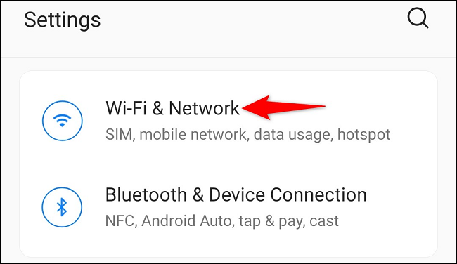 Tap "Wi-Fi & Network" in Settings.