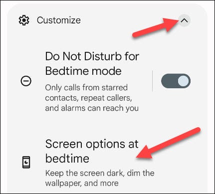 Go to "Screen Options at Bedtime."