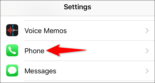 Tap "Phone" in Settings.