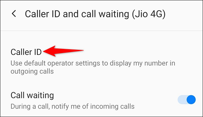 Choose "Caller ID."