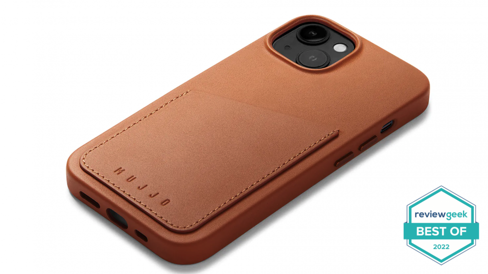 Mujjo brown leather case for iPhone 14