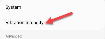 Select "Vibration Intensity."