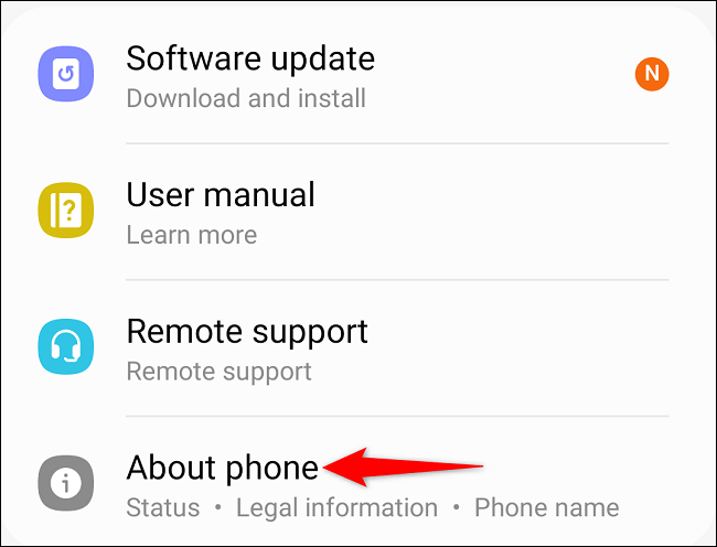 Select "About Phone" in Settings.