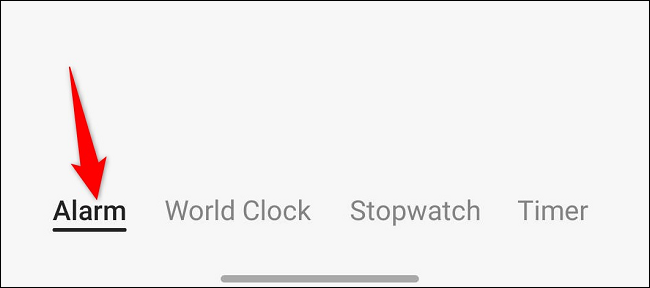 Choose "Alarm" at the bottom.