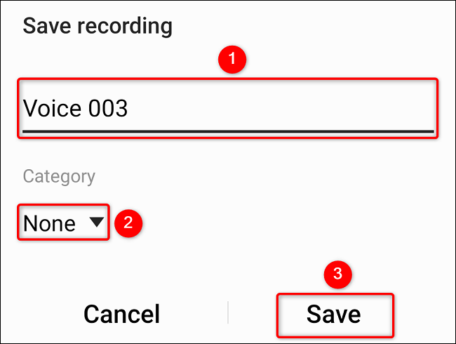 Save the recorded audio file.