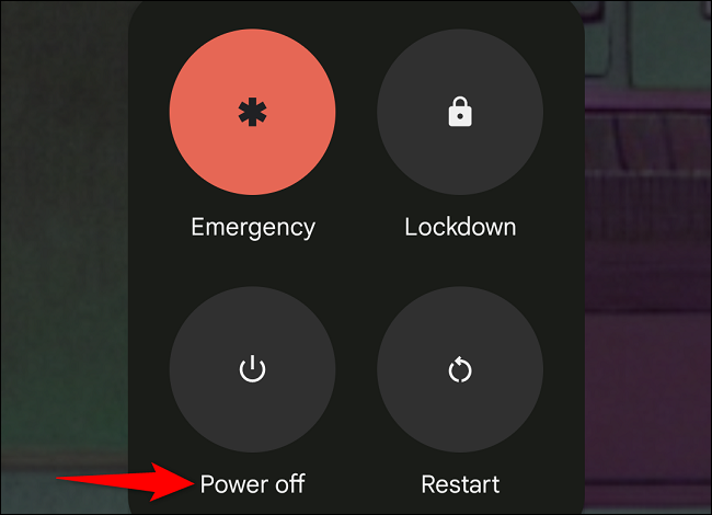 Select "Power Off" in the power menu.