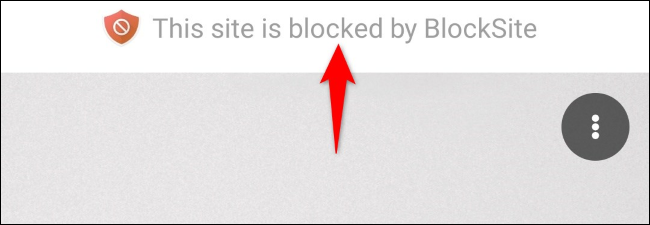 BlockSite's message for a blocked site.