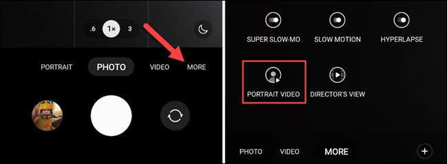 Portrait Video mode.