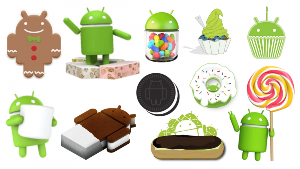 Android dessert logos.