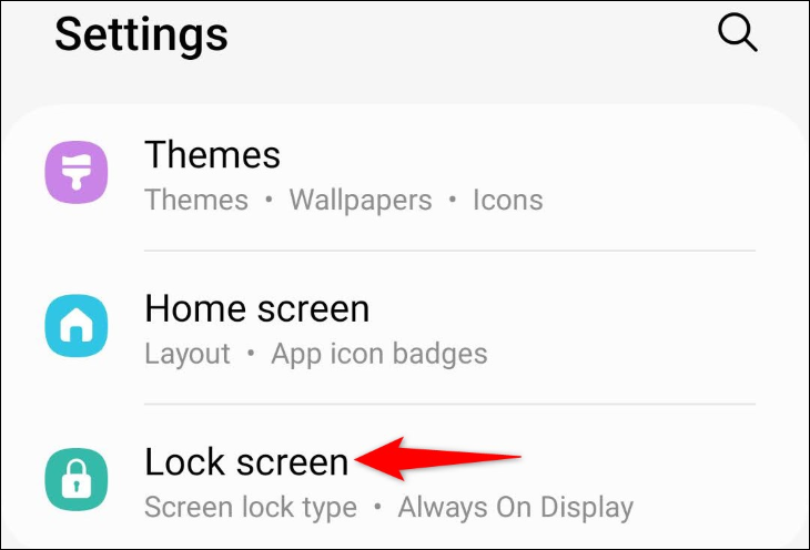 Select "Lock Screen" in Settings.