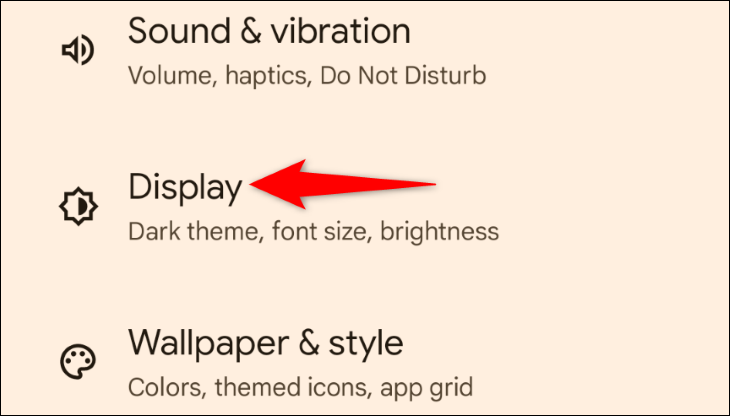 Tap "Display."