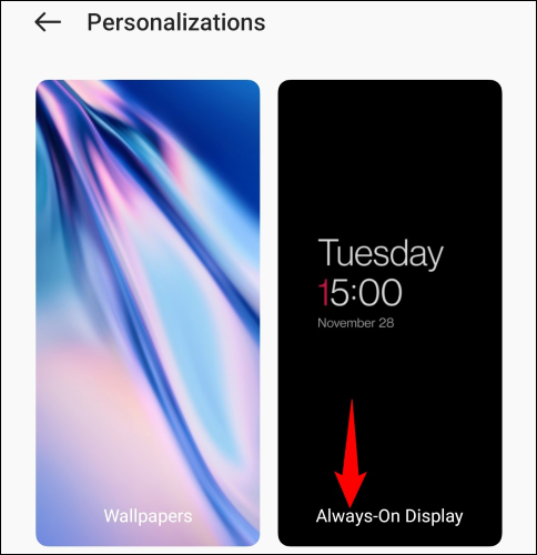 Select "Always-On Display."