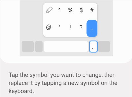 Samsung Keyboard custom symbols.